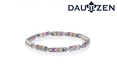 Silver bracelet capsule with embedded gems